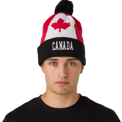 Canada Flag Pom Knit