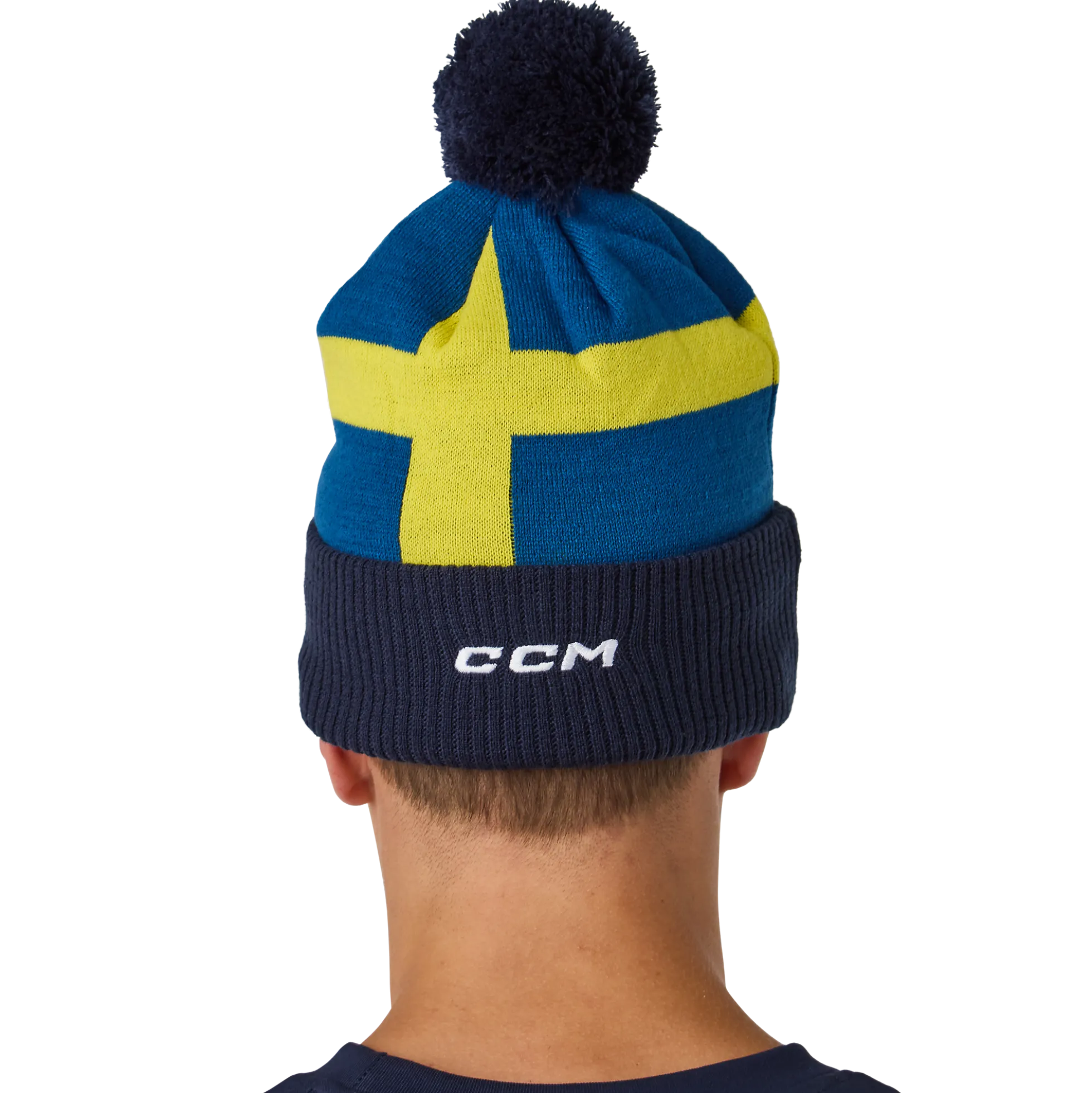 Sweden Flag Pom Knit