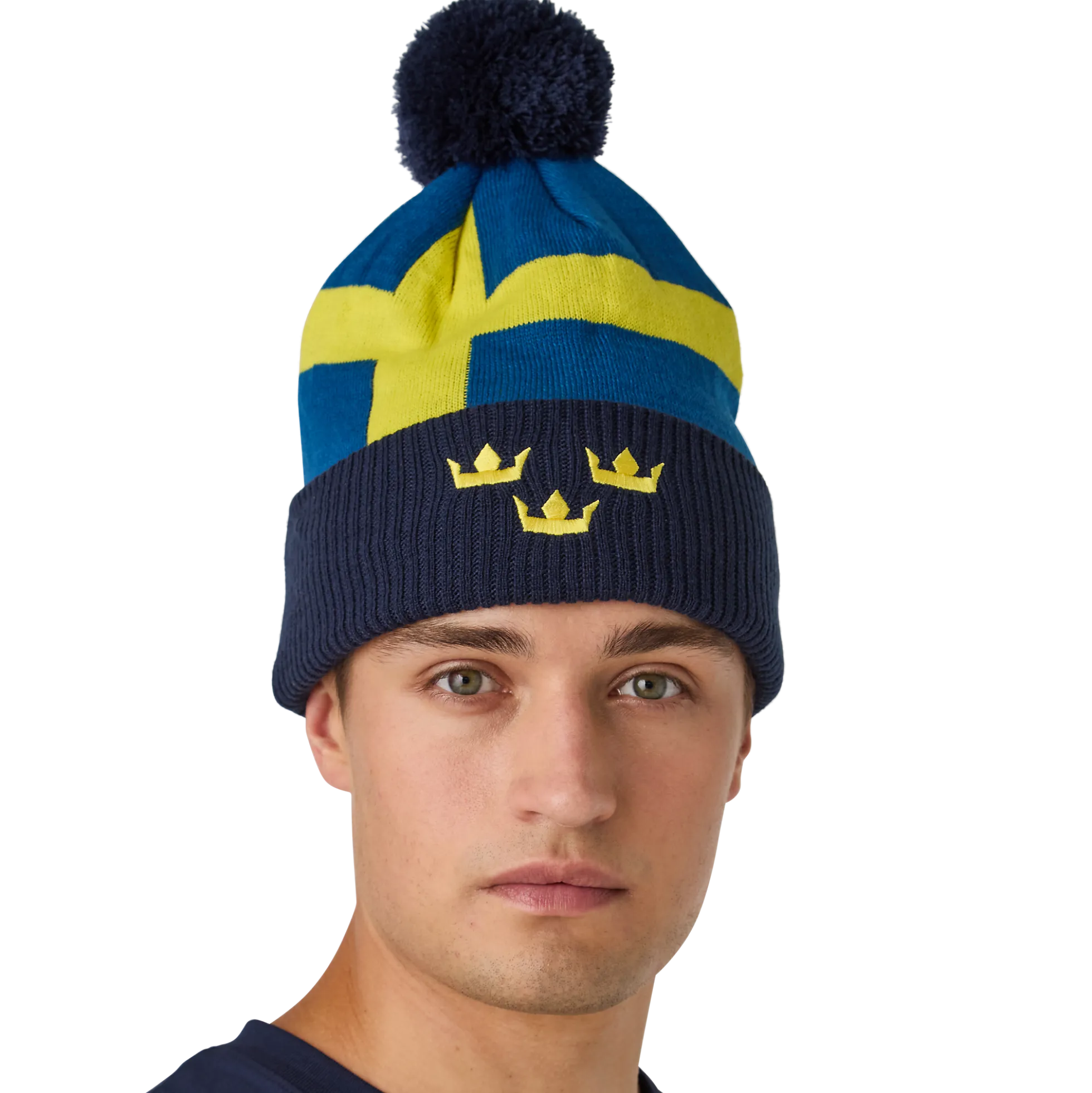 Sweden Flag Pom Knit